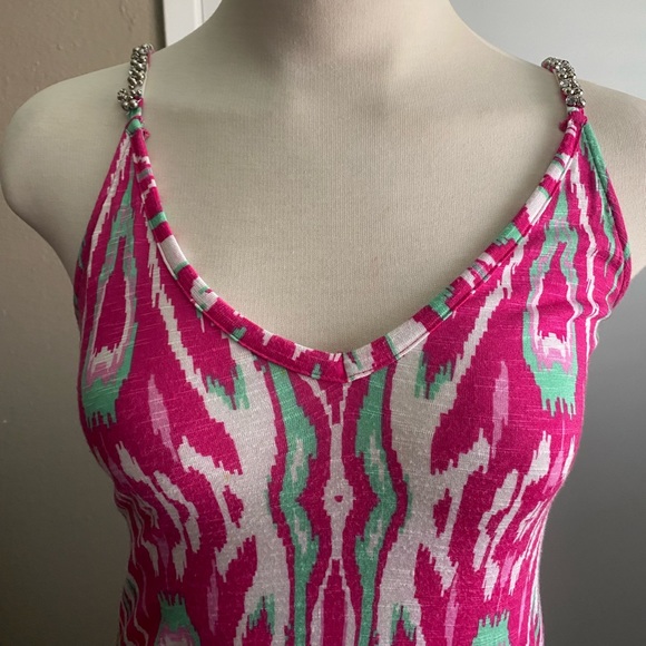 Pink Maxi Dress with Rhinstones - Picture 2 of 5